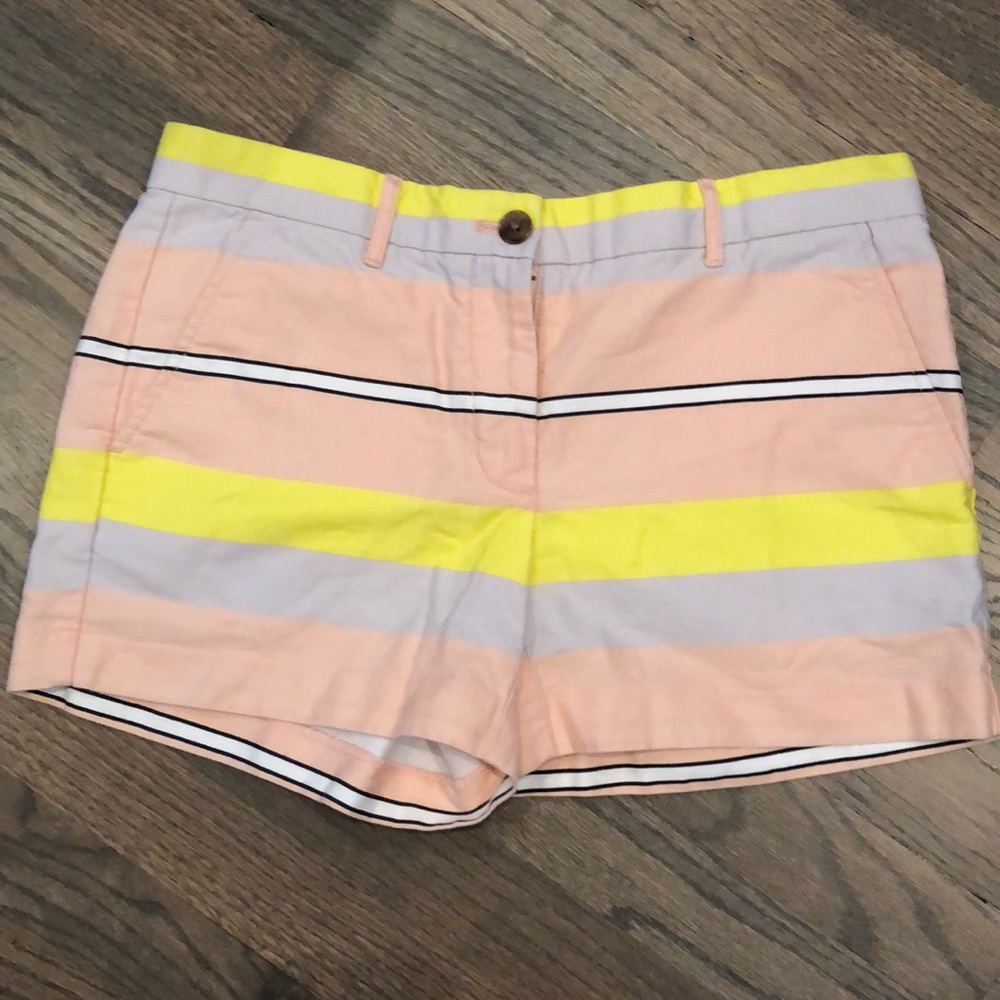 Gap Striped Shorts Colorful Yellow Pink White Grey